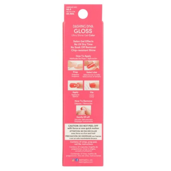 Dashing Diva GLOSS Ultra Shine Gel nail polish strips All Out Diva hot pink nwt - Picture 3 of 6